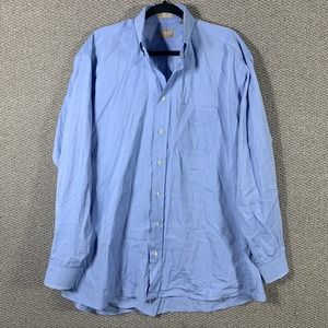 Gitman Bros. Mens Dress Shirt Size 17.5 35 Blue Button Down Pinpoint‎ Oxford